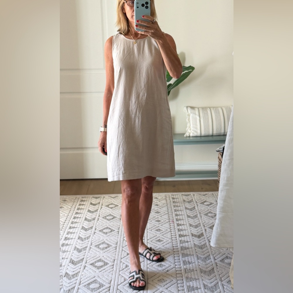 J. Crew light beige Sleeveless Mini Shift Dress